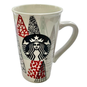 Starbucks Tall Holiday Trees Ceramic Coffee Mug 16oz. Mermaid Logo